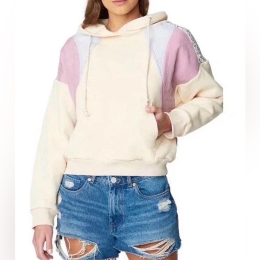 NWT Blank NYC Good Lookin’ Quilted Patchwork pink Hoodie - Size S - $98 msrp!!